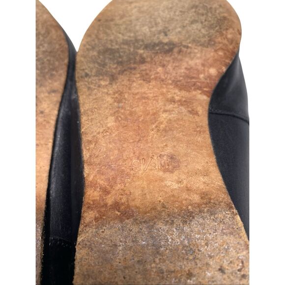 Enzo Angiolini Black Leather Square Toe Loafers Flats Size 9.5M Office Business - Picture 8 of 9